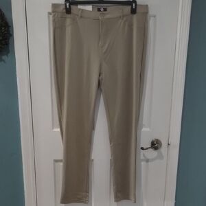 Tan Chinos with Flat Front and Straight Legs